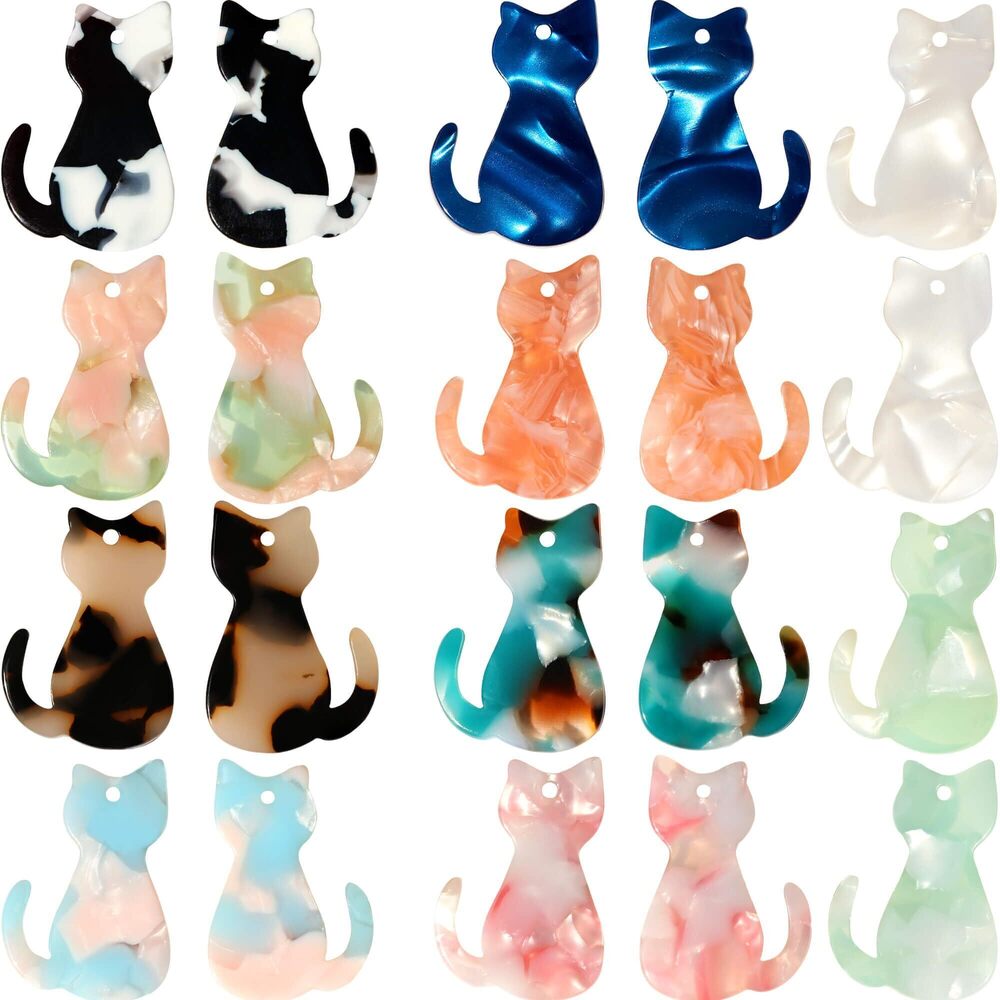 9344 20 Pcs Cat Charms for Earrings Necklaces Bracelets Pendants
